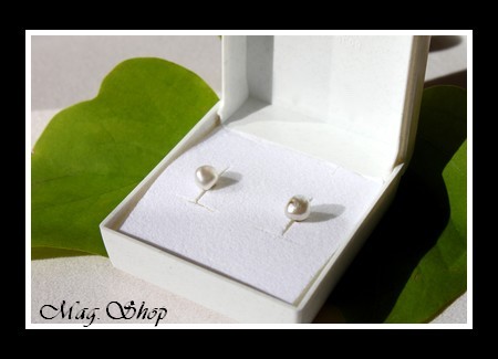 KEISHIS Collection  Boucles D`Oreilles Kamaka Perles Keishis de Tahiti Baroques Arrondis  Reflets Blancs MAG.SHOP