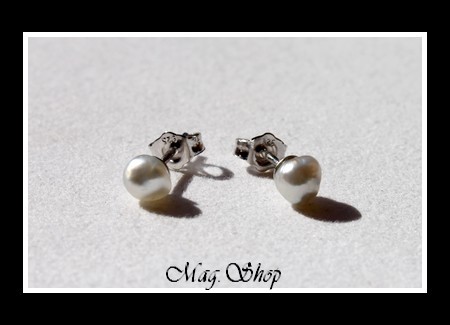 KEISHIS Collection  Boucles D`Oreilles Kamaka Perles Keishis de Tahiti Baroques Arrondis  Reflets Blancs MAG.SHOP