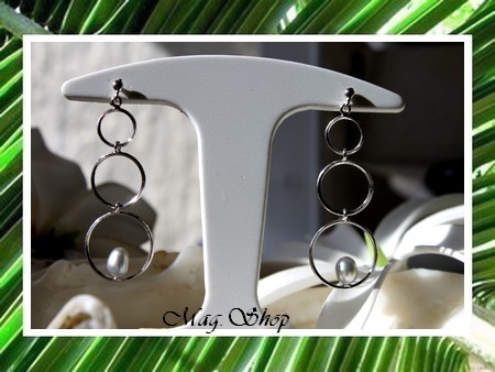 Keishis Collection - Boucles D`Oreilles 925 Makaroa Keishis de Tahiti MAG.SHOP