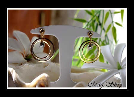 Keishis Collection  Boucles D`Oreilles Avamoa Plaqué OR Vermeil (2.13g)  Perles Keishis de Tahiti Baroques MAG.SHOP