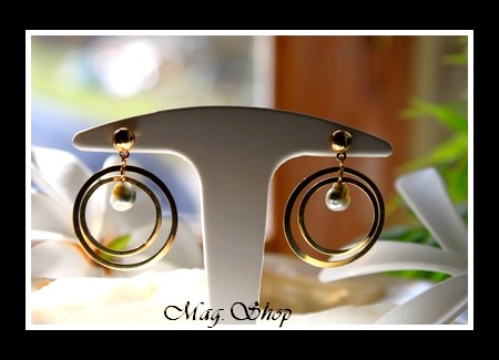 Keishis Collection  Boucles D`Oreilles Avamoa Plaqué OR Vermeil (2.13g)  Perles Keishis de Tahiti Baroques MAG.SHOP