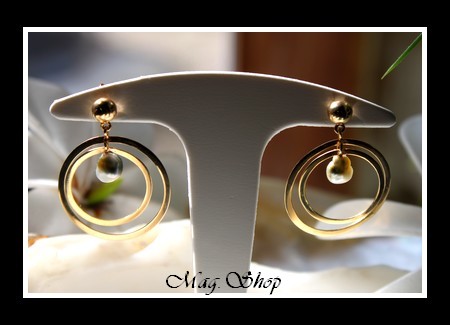 Keishis Collection  Boucles D`Oreilles Avamoa Plaqué OR Vermeil (2.13g)  Perles Keishis de Tahiti Baroques MAG.SHOP