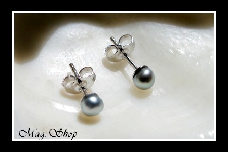 Keishis Collection  Boucles D`Oreilles Kamaka Argent Rhodié 925  Perles Keishis Assorties de Tahiti Formes Arrondies Reflets Gris Clairs MAG.SHOP