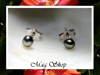 Keishis Collection / Boucles D'Oreilles Kamaka Argent Rhodié 925 (0.42G) Perles Keishis Assorties de Tahiti 4mm/AB Formes Arrondies Reflets Gris/Foncés (photos non contractuelles)