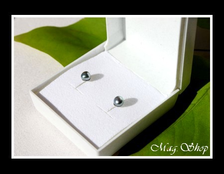 Keishis Collection  Boucles D`Oreilles Kamaka Argent Rhodié 925 Perles Keishis Assorties de Tahiti Formes Arrondies Reflets GrisVerts Clairs MAG.SHOP