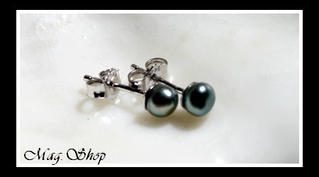 Keishis Collection Boucles D`Oreilles Kamaka Perles Keishis de Tahiti Reflets Verts MAG.SHOP TAHITI
