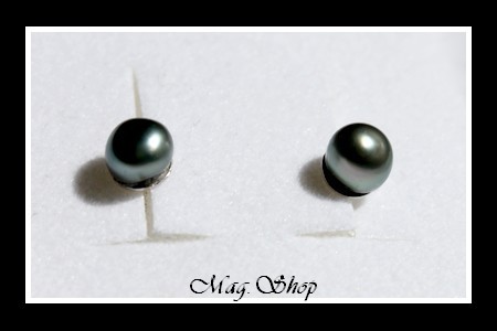 Keishis Collection Boucles D`Oreilles Kamaka Perles Keishis de Tahiti Reflets Verts MAG.SHOP TAHITI PERLES