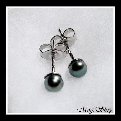Keishis Collection Boucles D`Oreilles Kamaka Perles Keishis de Tahiti Reflets Verts MAG.SHOP TAHITI PERLES