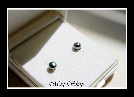 Keishis Collection Boucles D`Oreilles Kamaka Perles Keishis de Tahiti Reflets Verts MAG.SHOP TAHITI PERLES