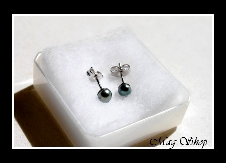 Keishis Collection Boucles D`Oreilles Kamaka Perles Keishis de Tahiti Reflets Verts MAG.SHOP TAHITI