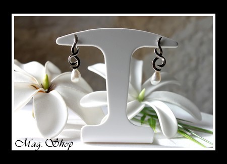 Keishis Collection Boucles d`Oreilles AVAPEIHI -Argent rhodié 925 keishis de Tahiti MAG.SHOP