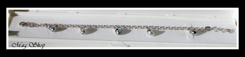 Keishis Collection - Bracelet Hiva Oa` Argent Rhodié 925  5 Keishis de Tahiti MAG.SHOP