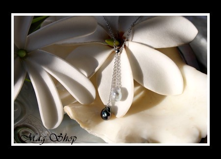 Keishis Collection - Collier Hiva Oa` 2 Perles Keishis de Tahiti MAG.SHOP