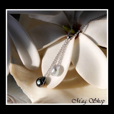 Keishis Collection - Collier Hiva Oa` 2 Perles Keishis de Tahiti MAG.SHOP
