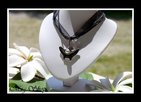 Keishis Collection  Collier Miti Raie Océan  Argent Rhodié 925 Nacre de Tahiti & Perle Keishi Baroque de Tahiti MAG.SHOP