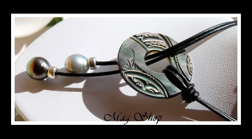 Lagon Collection Collier Mataiva  Nacre & 2 Perles de Tahiti Modèle 3 MAG.SHOP