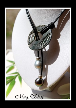 Lagon Collection Collier Mataiva  Nacre & 2 Perles de Tahiti Modèle 3 MAG.SHOP