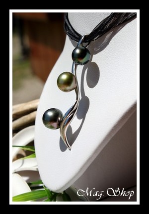 Mahaea Collier 3 Perles de Tahiti MAG.SHOP