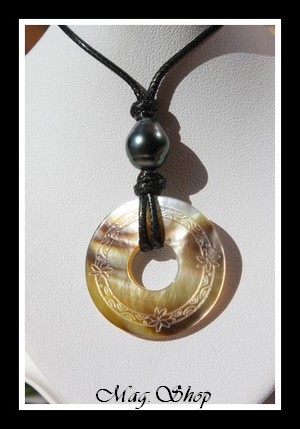 Maheata Fleurs de Tiaré Collier Nacre & Perle de Tahiti Modèle 1 MAG.SHOP TAHITI PERLES