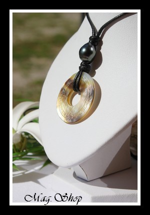 Maheata Fleurs de Tiaré Collier Nacre & Perle de Tahiti Modèle 1 MAG.SHOP TAHITI PERLES