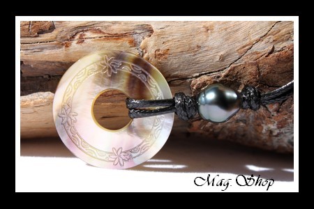 Maheata Fleurs de Tiaré Collier Nacre & Perle de Tahiti Modèle 1 MAG.SHOP TAHITI PERLES
