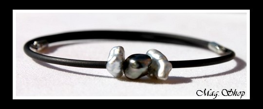 Mahine Bracelet 3 Perles Keishis de Tahiti Modèle 1 MAG.SHOP