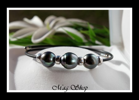 Mahiti Bracelet 3 Perles de Tahiti Modèle 2 MAG.SHOP