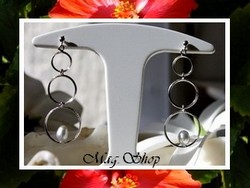 Keishis Collection / Boucles D'Oreilles Makaroa Argent Rhodié 925 (1.55g) Perles Keishis de Tahiti 5.85mm/A Reflets Gris Blancs Formes Ovales (photos contractuelles)