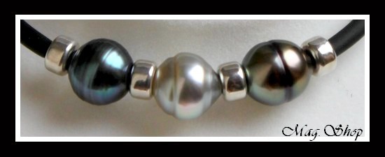 Manava Bracelet 3 Perles Cerclées de Tahiti Modèle 6 MAG.SHOP