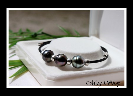 Manava Bracelet 3 Perles de Tahiti Modèle 7 MAG.SHOP