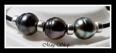 Manava Bracelet 3 Perles de Tahiti Modèle 7 MAG.SHOP