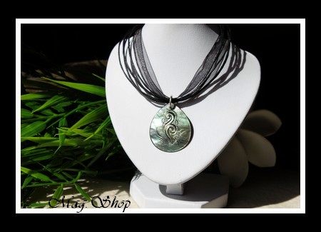 Manihi Vagues Collier Miti Nacre de Tahiti 3cm MAG.SHOP TAHITI