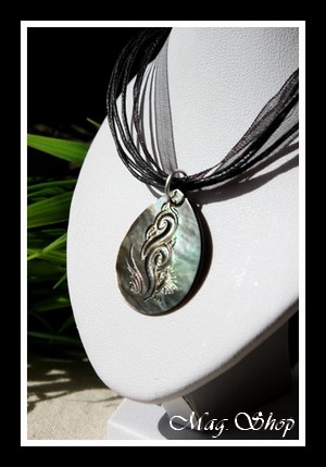 Manihi Vagues Collier Miti Nacre de Tahiti 3cm MAG.SHOP TAHITI