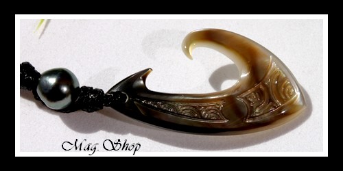 Manui Collier Hameçon Nacre & Perle de Tahiti Modèle 3 MAG.SHOP