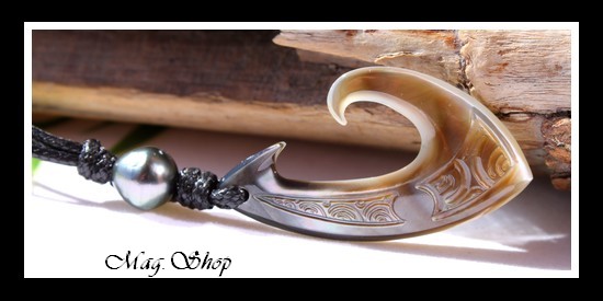 Manui Collier Hameçon Nacre & Perle de Tahiti Modèle 3 MAG.SHOP