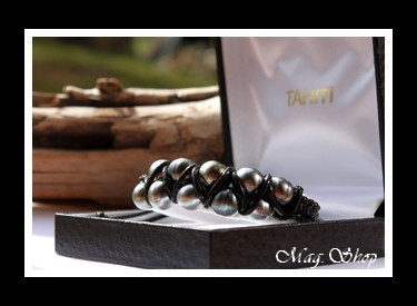 Manureva Bracelet Surfeur 10 Perles de Tahiti MAG.SHOP