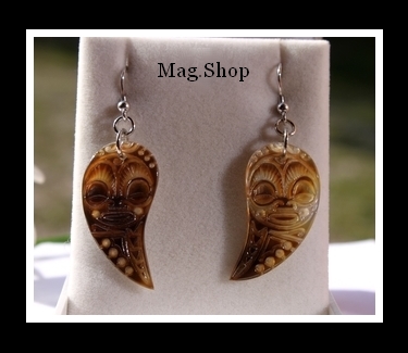 Maohi Tikis Boucles D`Oreilles Nacres de Tahiti Modèle 1 MAG.SHOP