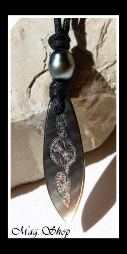 Maori Planche de Surf Collier Nacre & Perle de Tahiti MAG.SHOP