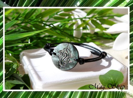 Marquises Collection - Bracelet Tuamotu Vagues Nacre de Tahiti 2.5cm MAG.SHOP