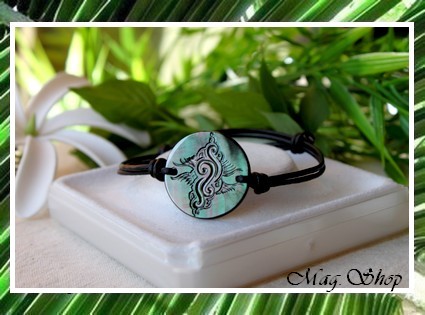 Marquises Collection - Bracelet Tuamotu Vagues Nacre de Tahiti 2.5cm MAG.SHOP