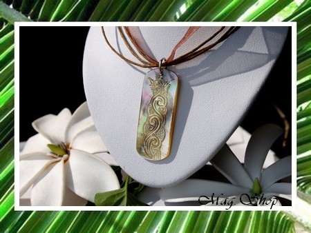 Marquises Collection - Collier Miti Rikitea Vagues Nacre de Tahiti 4cm MAG.SHOP