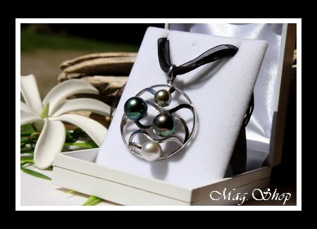 Mataiva Vagues Collier 4 Perles de Tahiti Modèle 1 MAG.SHOP