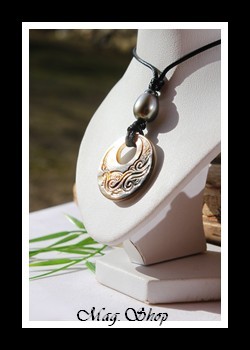 Matavai Collier Lagon Vagues Nacre & Perle de Tahiti Modèle 6 MAG.SHOP