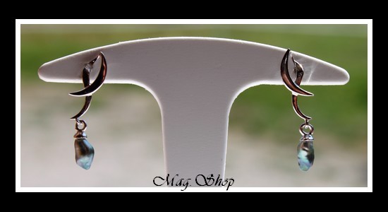 Maupihaa Boucles D`oreilles Argent Rhodié 925 Perles Keishis de Tahiti MAG.SHOP TAHITI