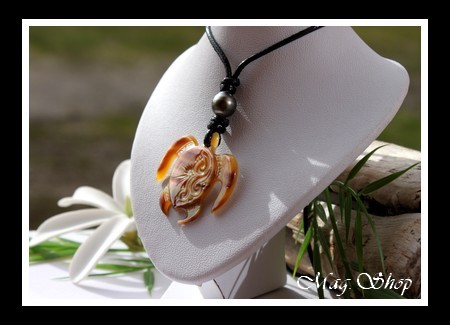 Mehetia Vagues Collier Tortue Nacre & Perle de Tahiti Modèle 3 MAG.SHOP