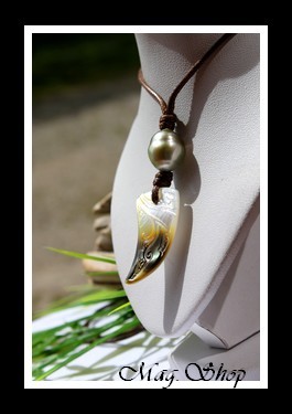 Merehau Marquisien Collier Nacre & Perle de Tahiti Modèle 23 MAG.SHOP