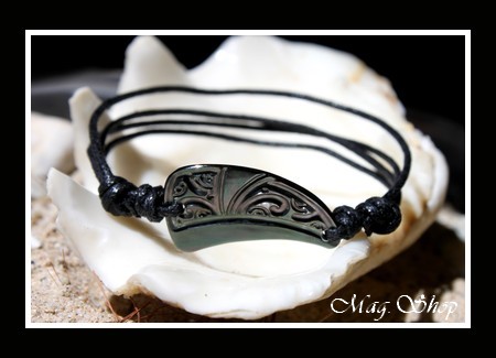 Moana Collection Bracelet Maohi Marquisien Nacre de Tahiti 2.5cm MAG.SHOP