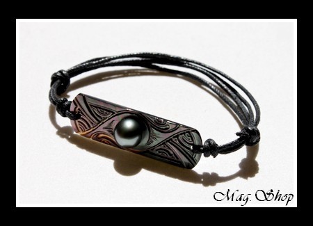 Moana Perles Collection  Bracelet Maupiti Nacre & Demie-Perle de Tahiti MAG.SHOP