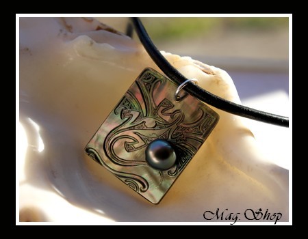 Moana Perles Collection Collier Rangiroa Margouillat Marquisien Nacre & Perle de Tahiti MAG.SHOP