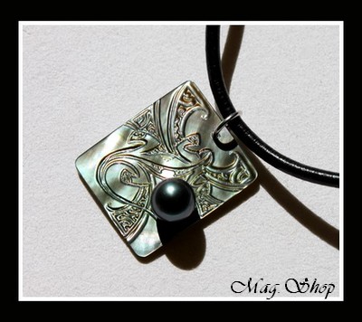 Moana Perles Collection Collier Rangiroa Margouillat Marquisien Nacre & Perle de Tahiti MAG.SHOP